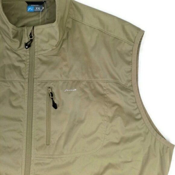 Willit Khaki Lightweight Soft-Shell Sleeveless Zip Front Vest Mens Size XXL NWT - Picture 5 of 14